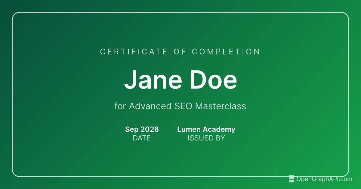 Certificate template example